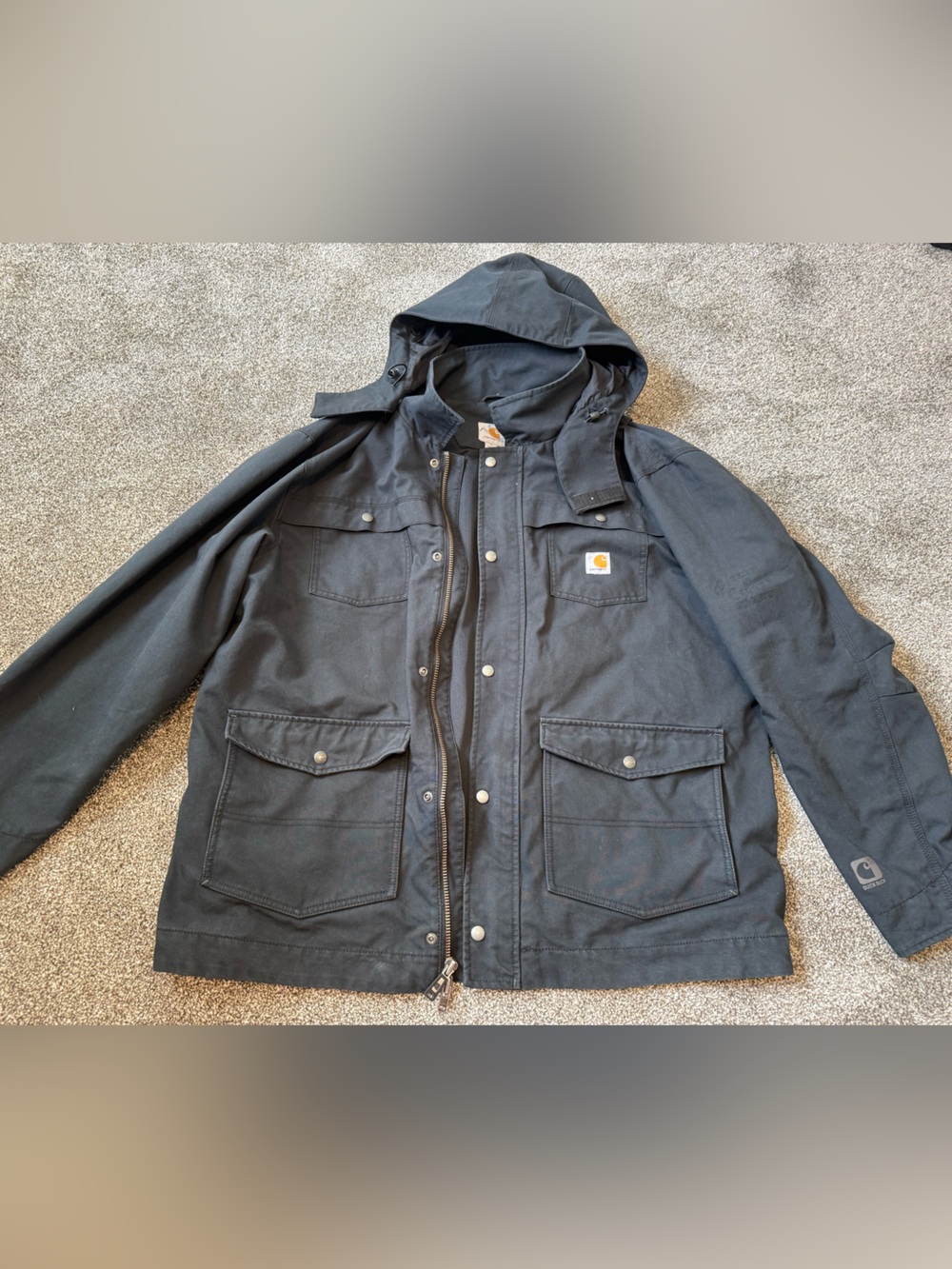 Carhartt Black Hooded Military Field Jacket